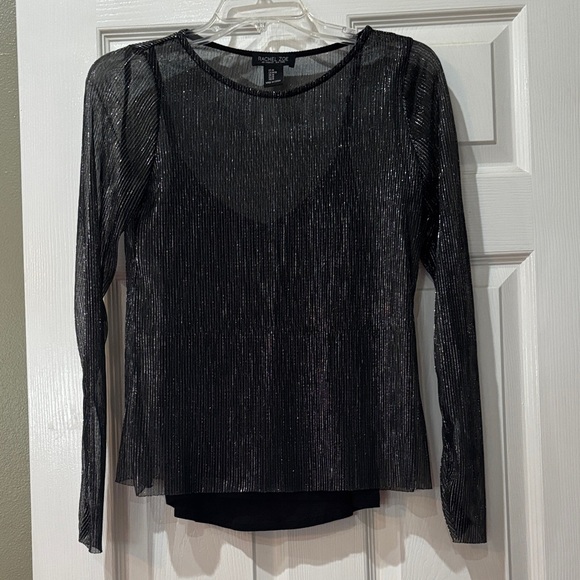 Rachel Zoe Tops - Rachel Zoe Shimmering Black Long Sleeve Blouse